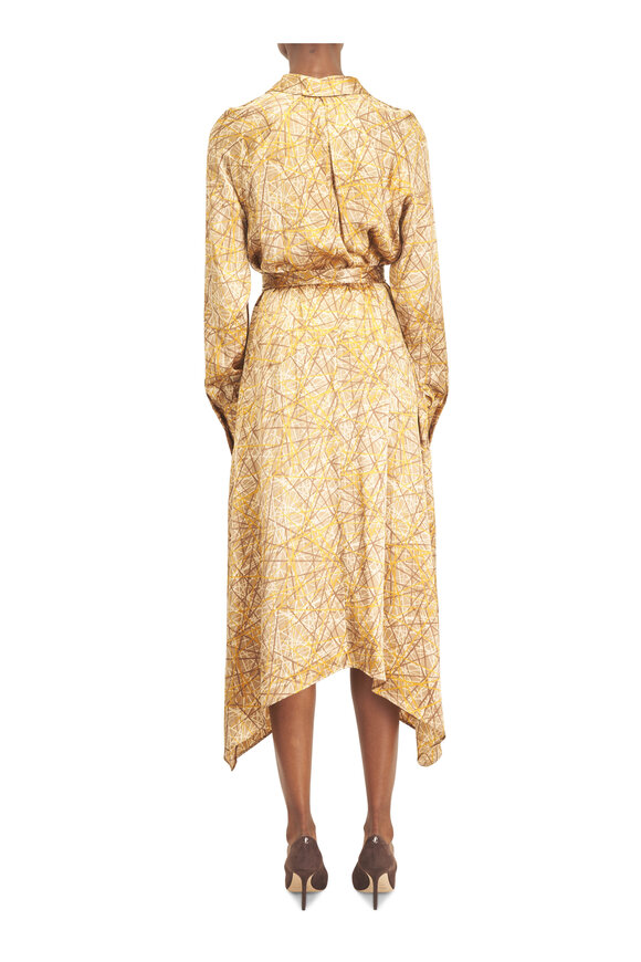 Kiton Orche Branch Print Silk Midi Dress - view 3
