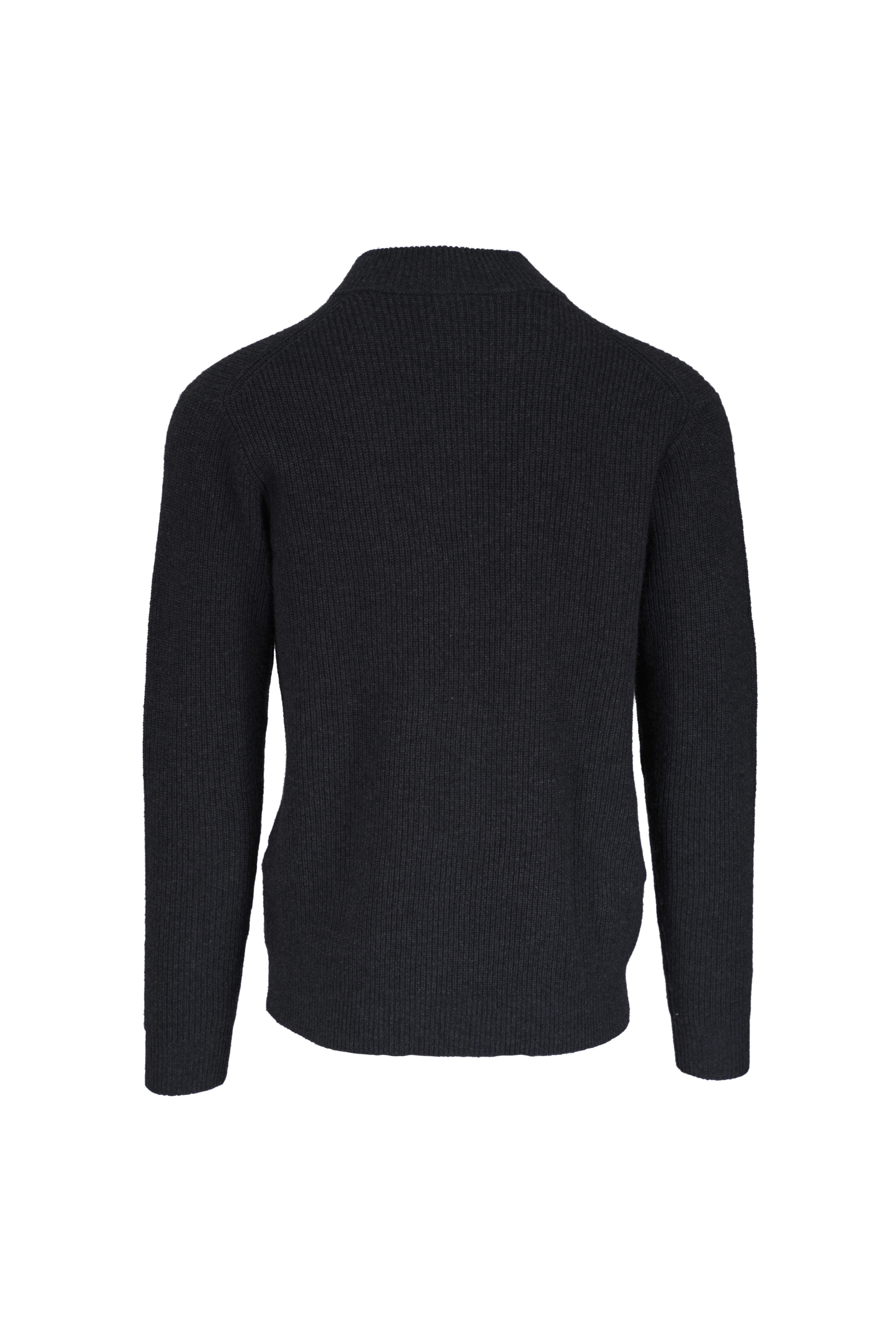 Peter Millar - Crescent Charcoal Wool & Cashmere Full Zip Sweater