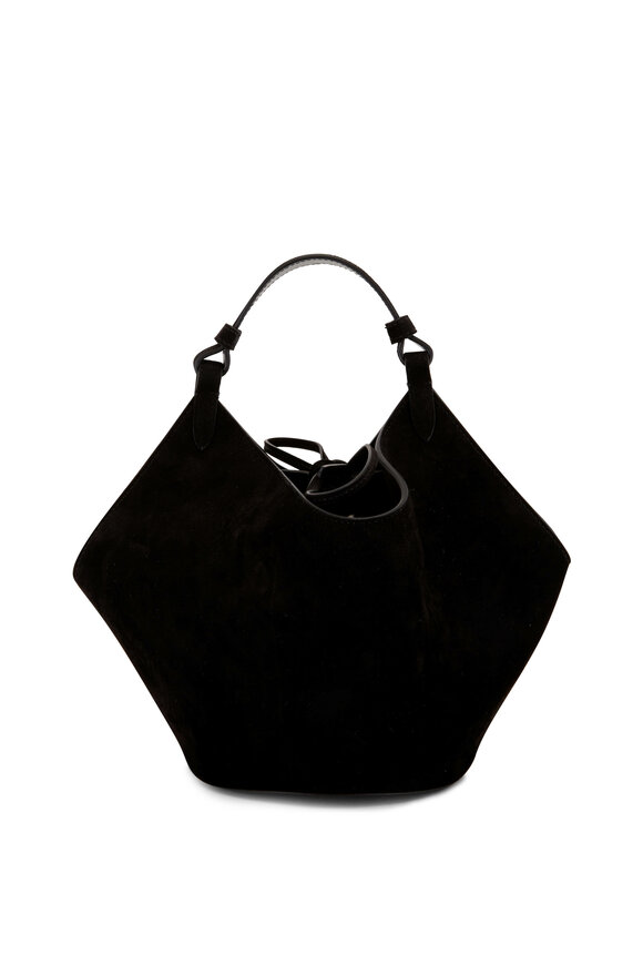 Khaite - The Mini Lotus Black Suede Bag