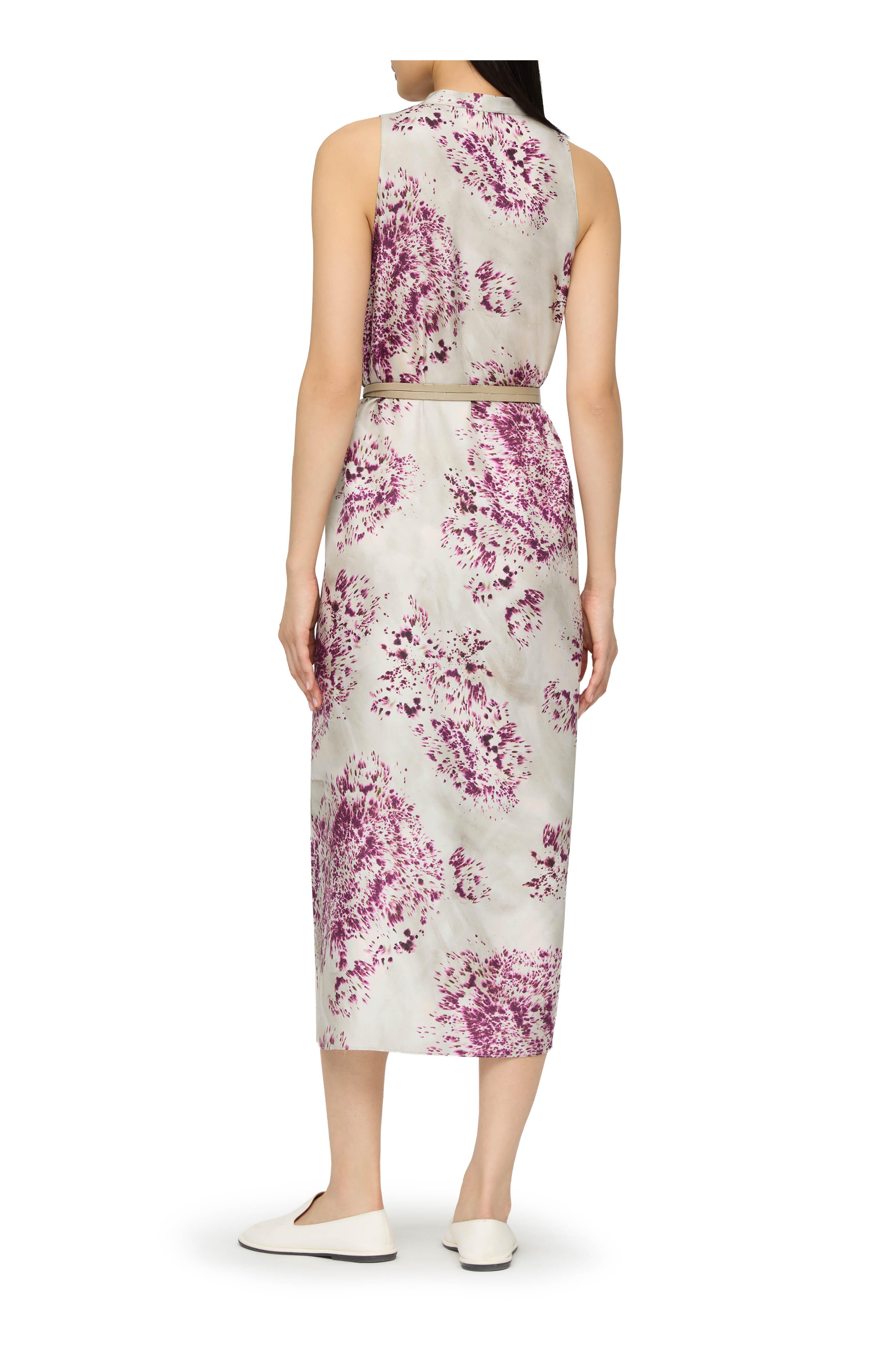 Lafayette 148 New York - Violet Spotted Glaze Print Silk Twill Dress