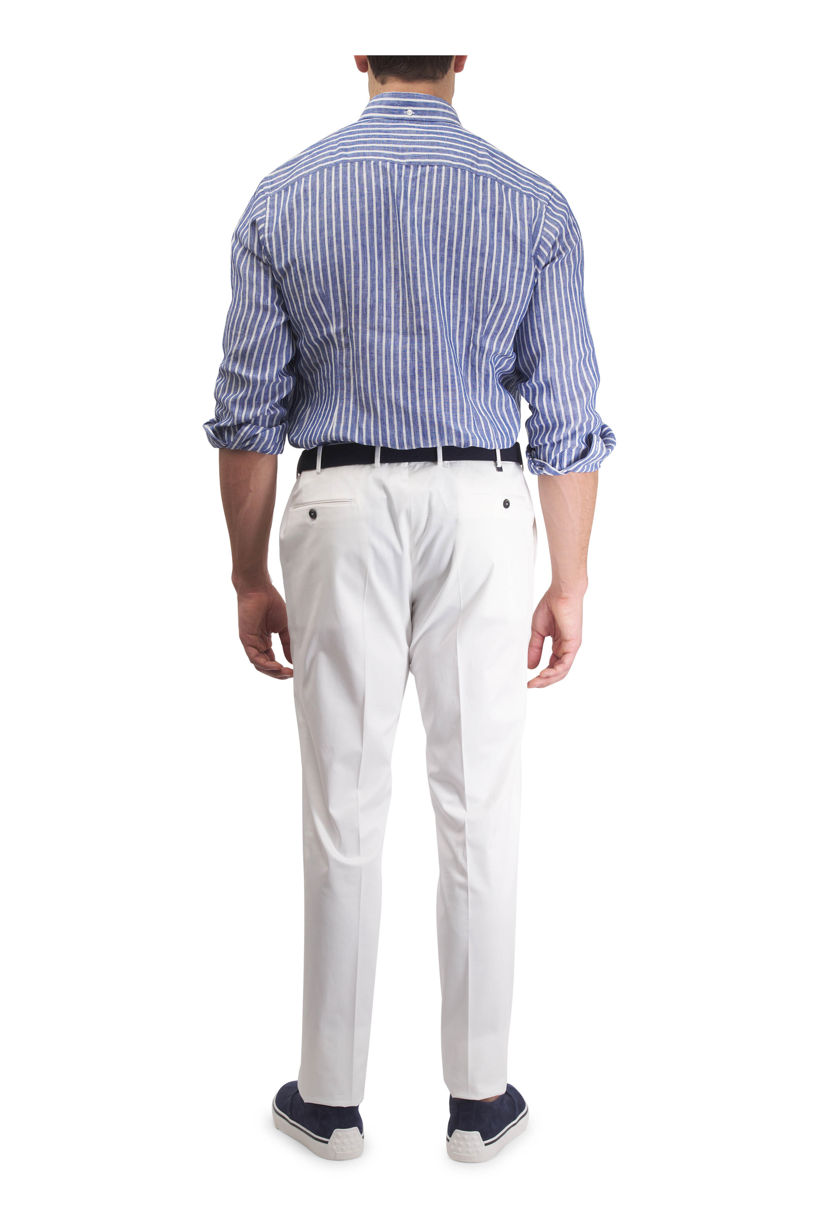 Eton - Blue Stripe Linen Dress Shirt