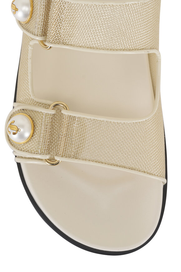 Jimmy Choo Fayence Latte Mesh Pearly Strap Sandal - view 4