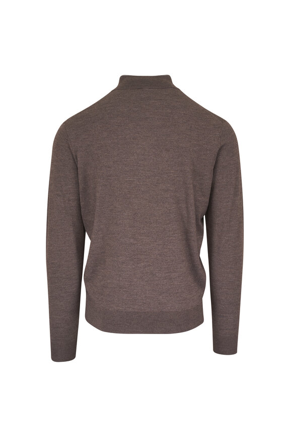 Peter Millar Crown Crafted Brown Quarter Zip Pullover - view 2