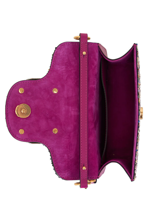 Valentino Garavani - Magenta Multi Rhinestone VLogo Shoulder Bag 