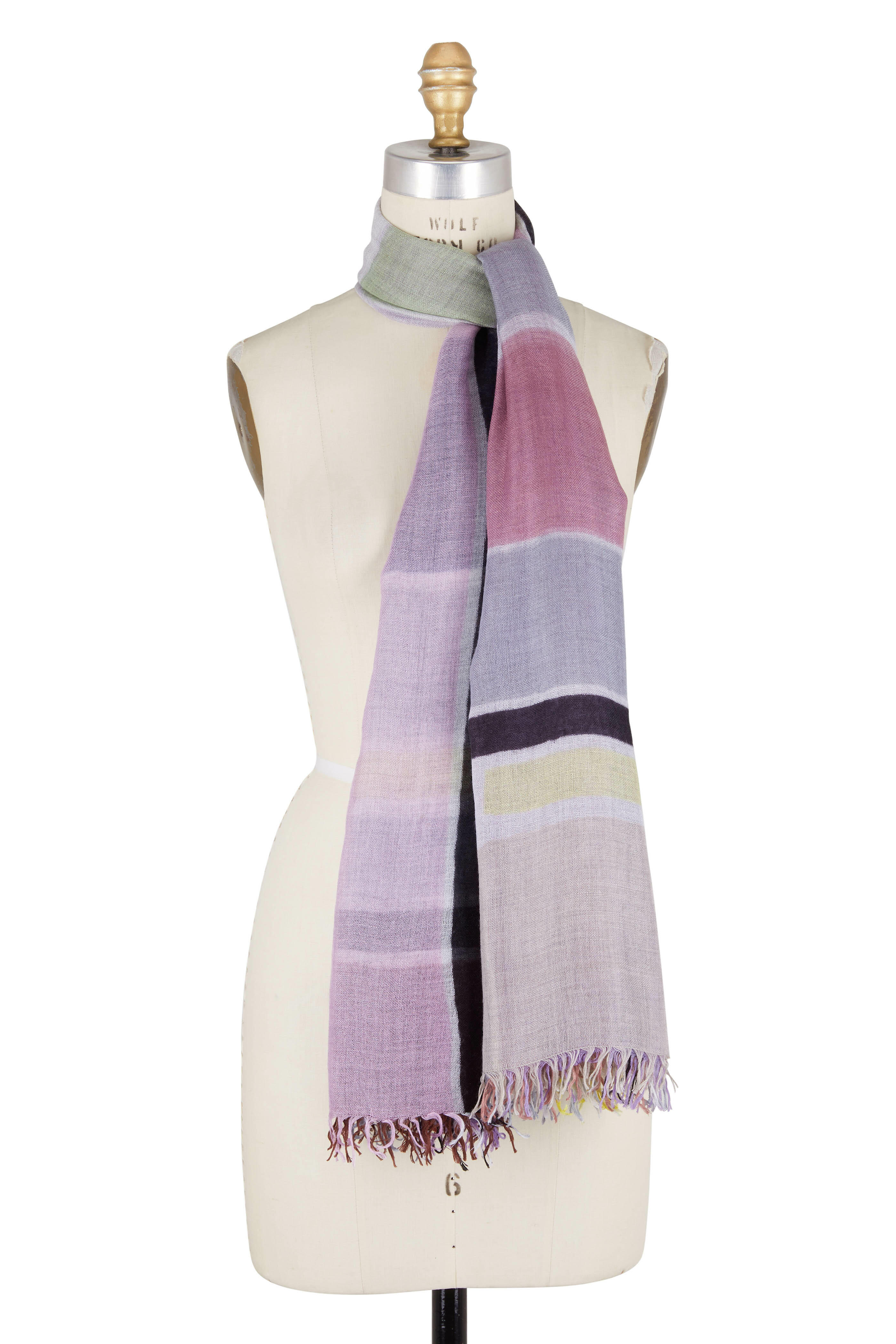 Louis Vuitton LOUIS VUITTON shawl stole scarf cashmere/silk/wool pink x  multicolor ladies