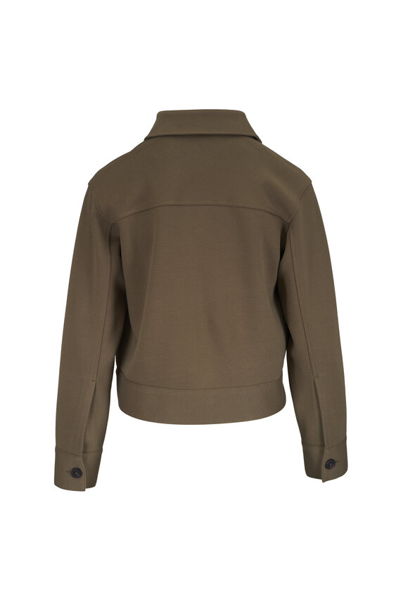 Vince Dark Olive Stone Double-Face Cropped Jacket - view 5