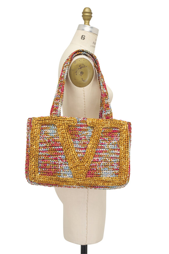 Valentino Garavani Medium Viva Superstar Multi Raffia Shopping Tote - view 6