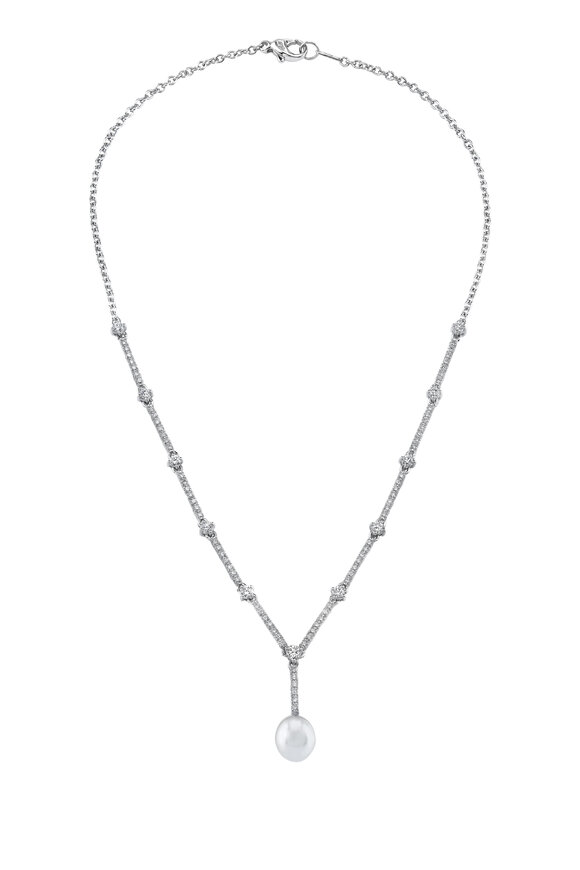Aaron Henry - White Gold Diamond & Pearl Necklace