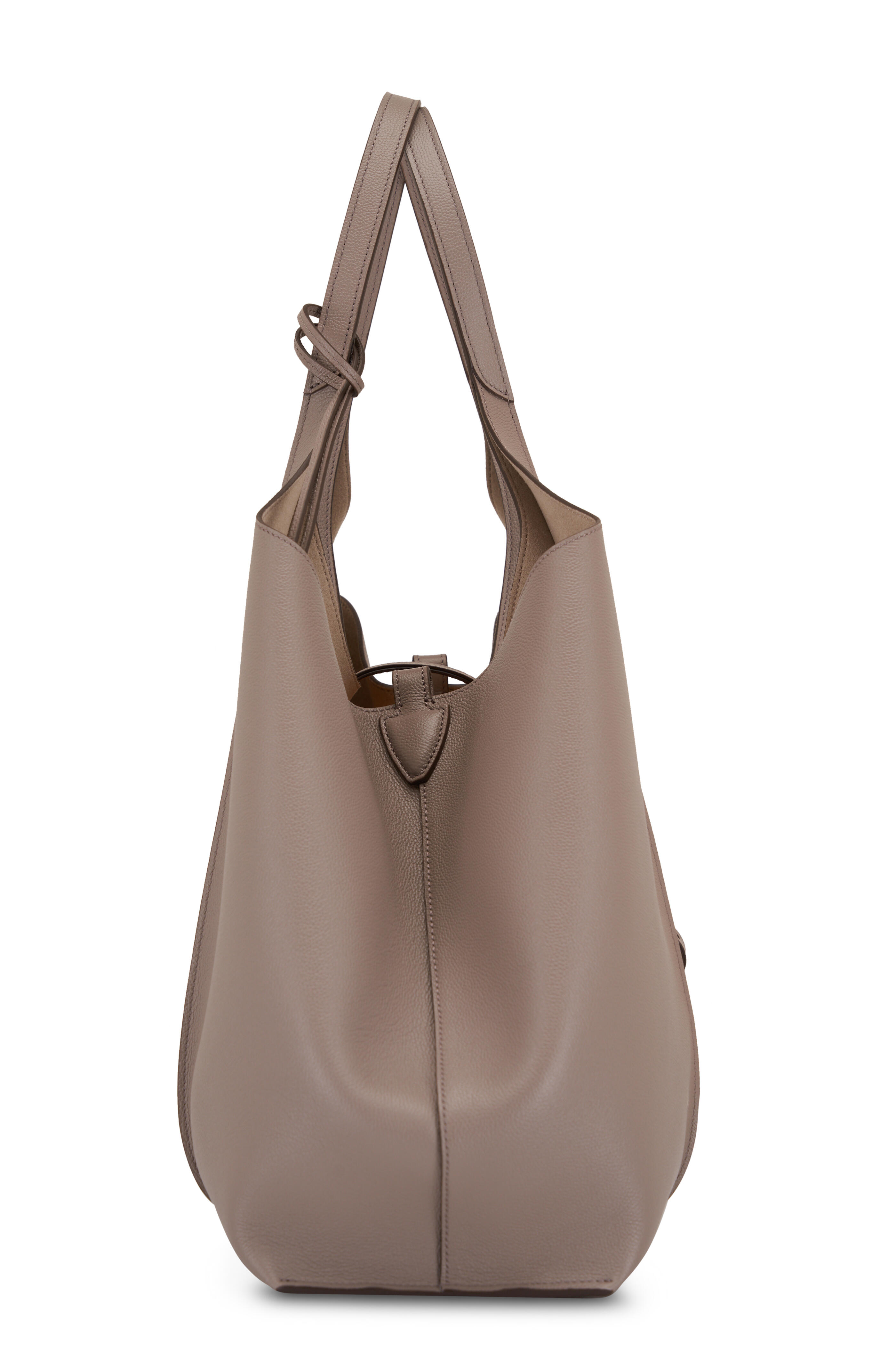 Tod's - Timeless Shopping Bag Gray Leather Tote | Mitchell