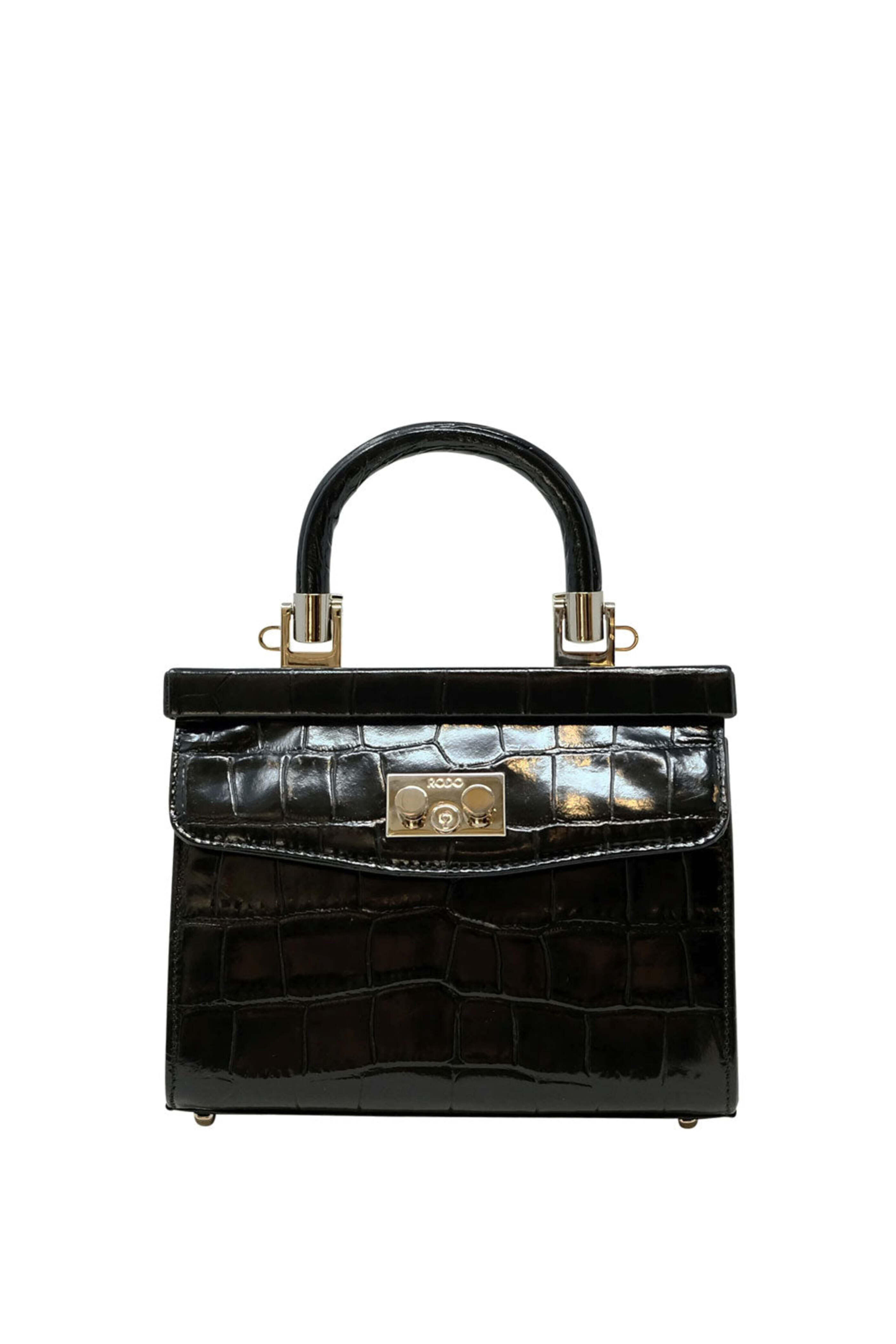 Rodo Firenze - Small Mock Croc Bag in Black