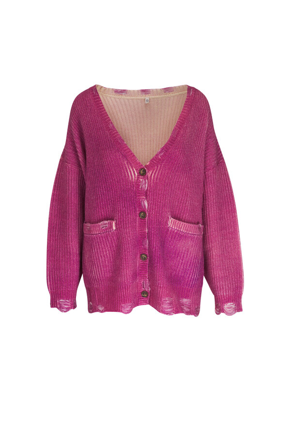 R13 Oversized Rasberry Wool Cardigan