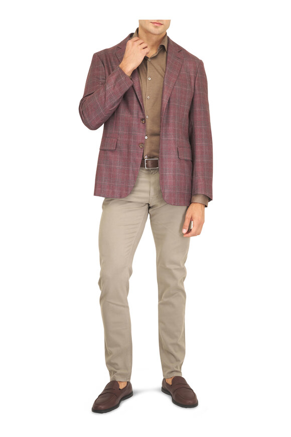 PT Torino Taupe Stretch Cotton & Cashmere Five Pocket Pant - view 2