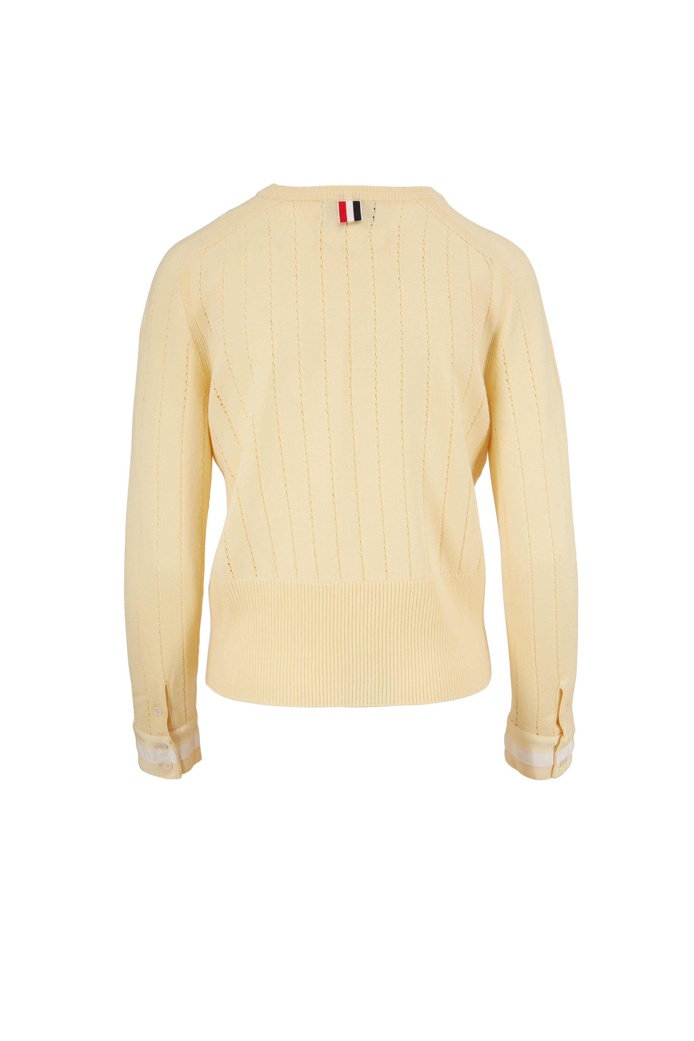 Thom Browne - Yellow Pointelle Stitch Wool Sweater