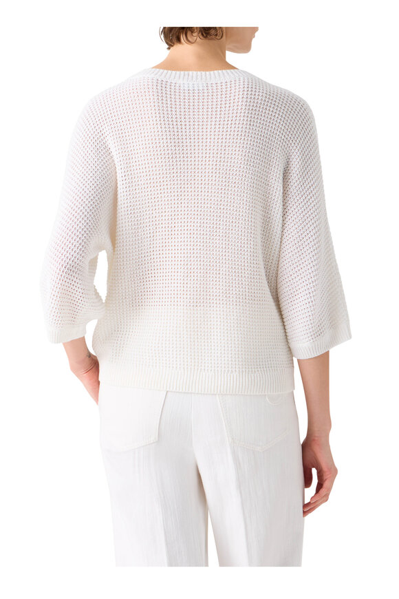 Akris Punto White Line & Cotton Open Knit Sweater - view 3