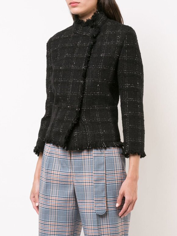 Akris Punto - Black & Cream Tweed Crop Jacket