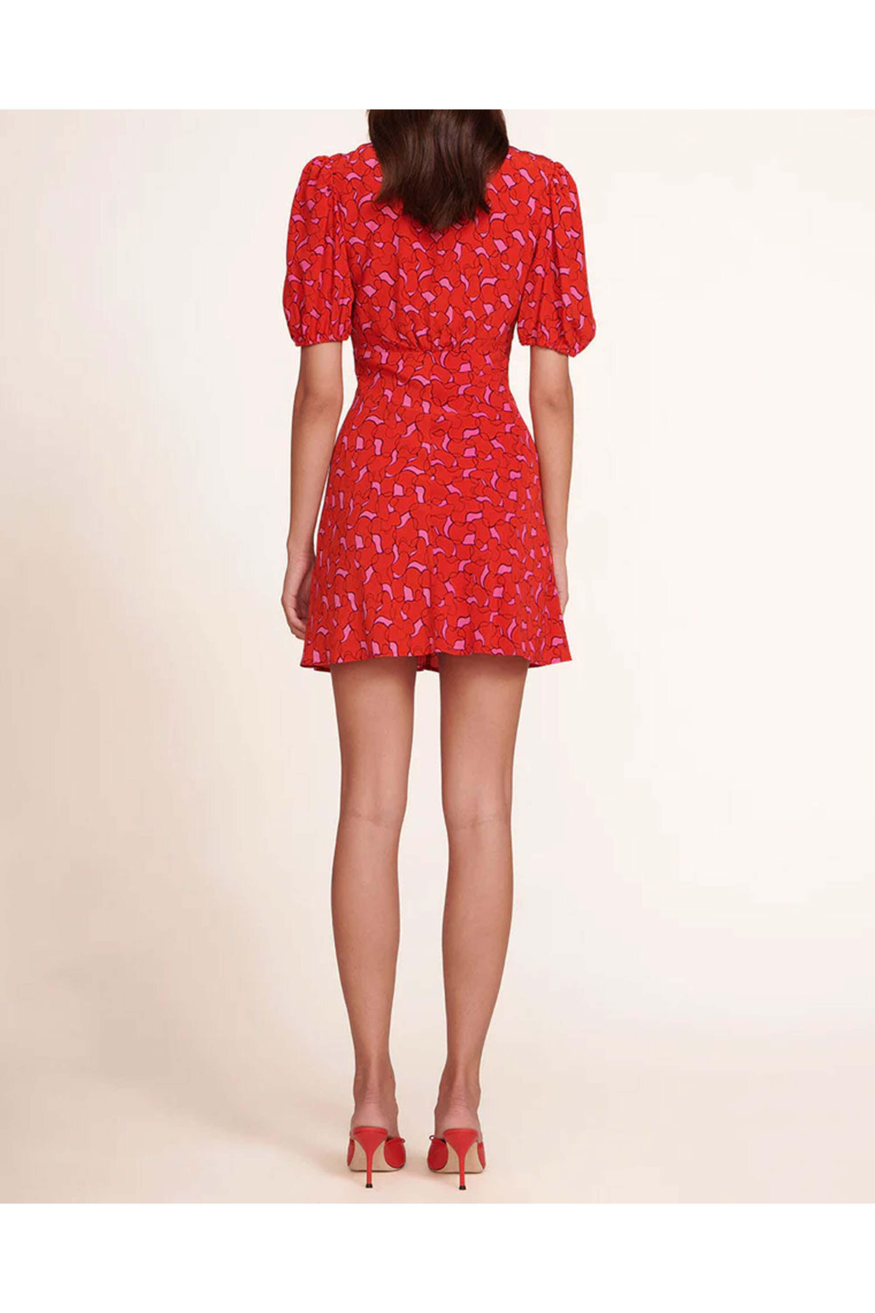 Staud - Cherry Abstract Print Milla Mini Dress