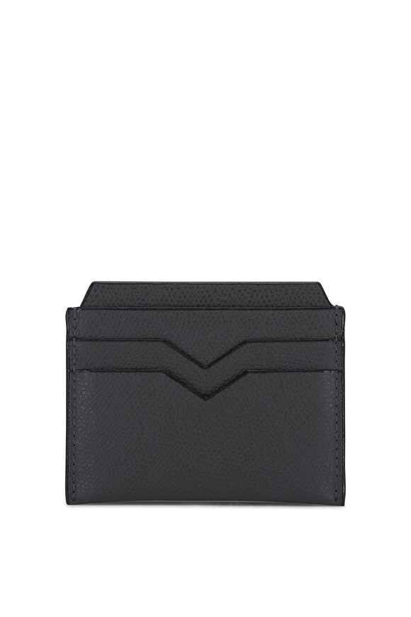 Valextra Gray Leather Card Case