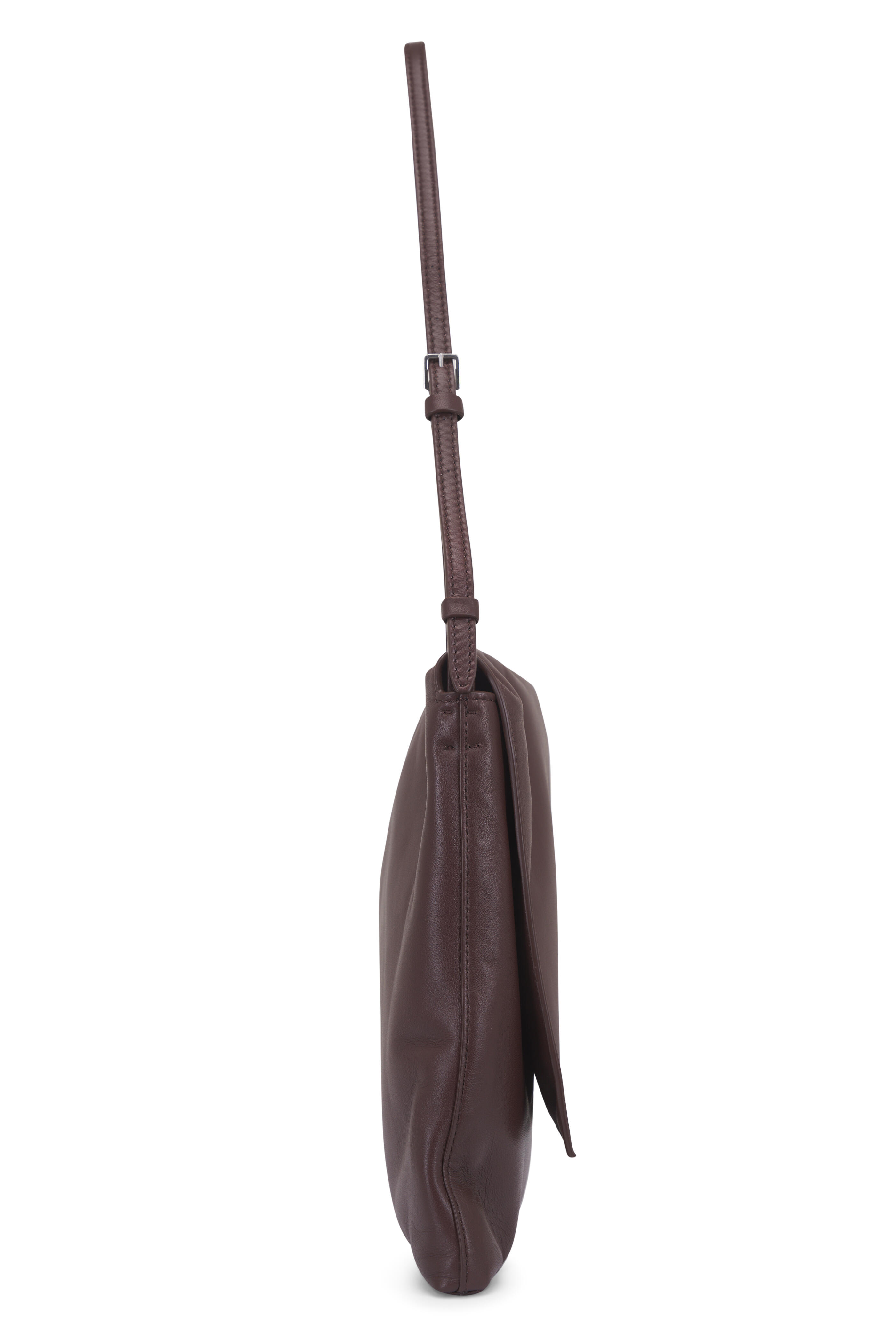 The Row - Nan Brown Mélange Leather Shoulder Bag