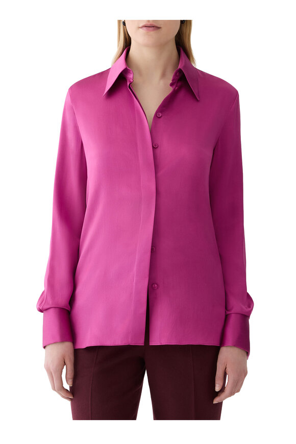 Lafayette 148 New York Mulberry Silk Charmeuse Blouse - view 2