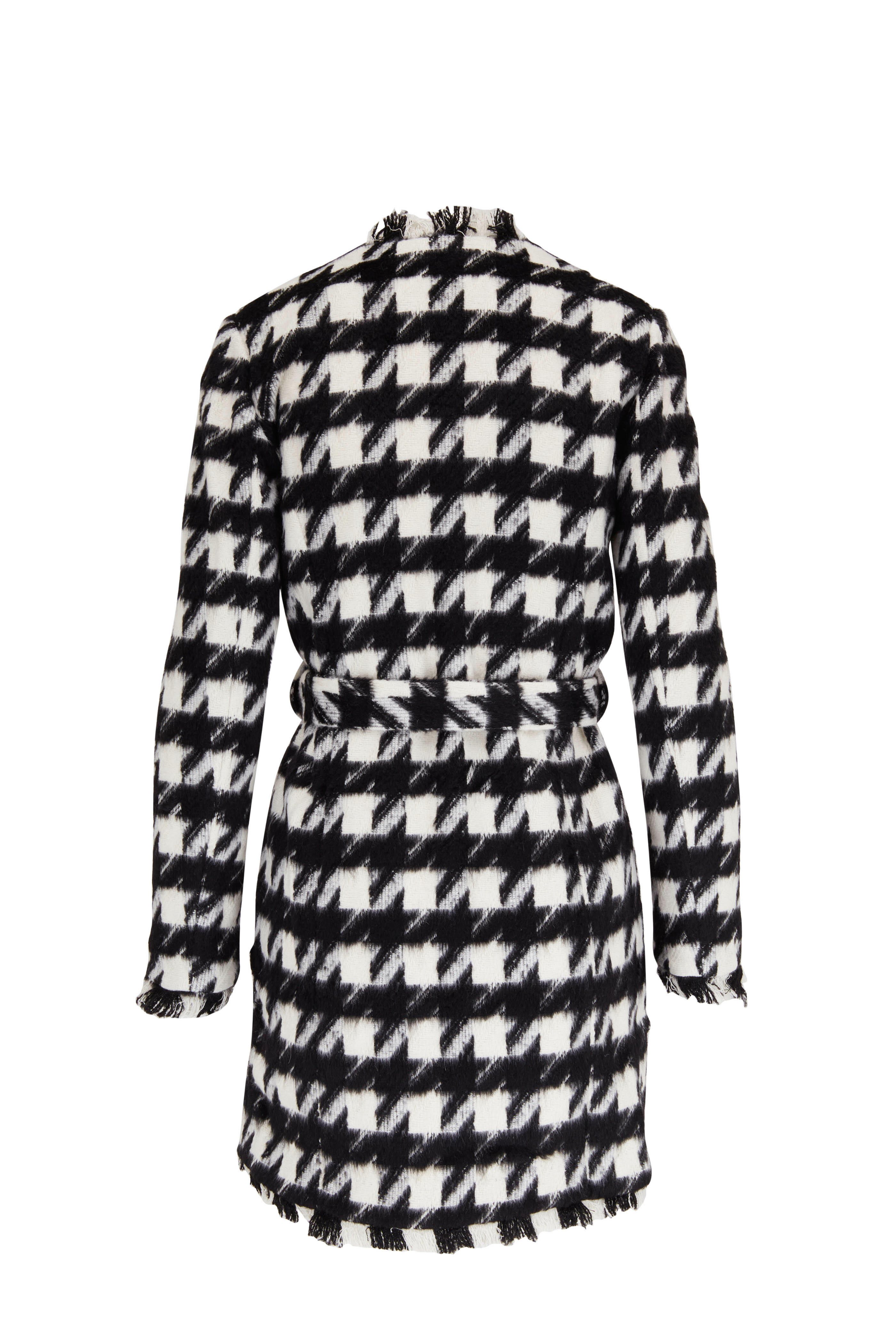 L'Agence - Zuri Black & Ivory Houndstooth Duster Jacket