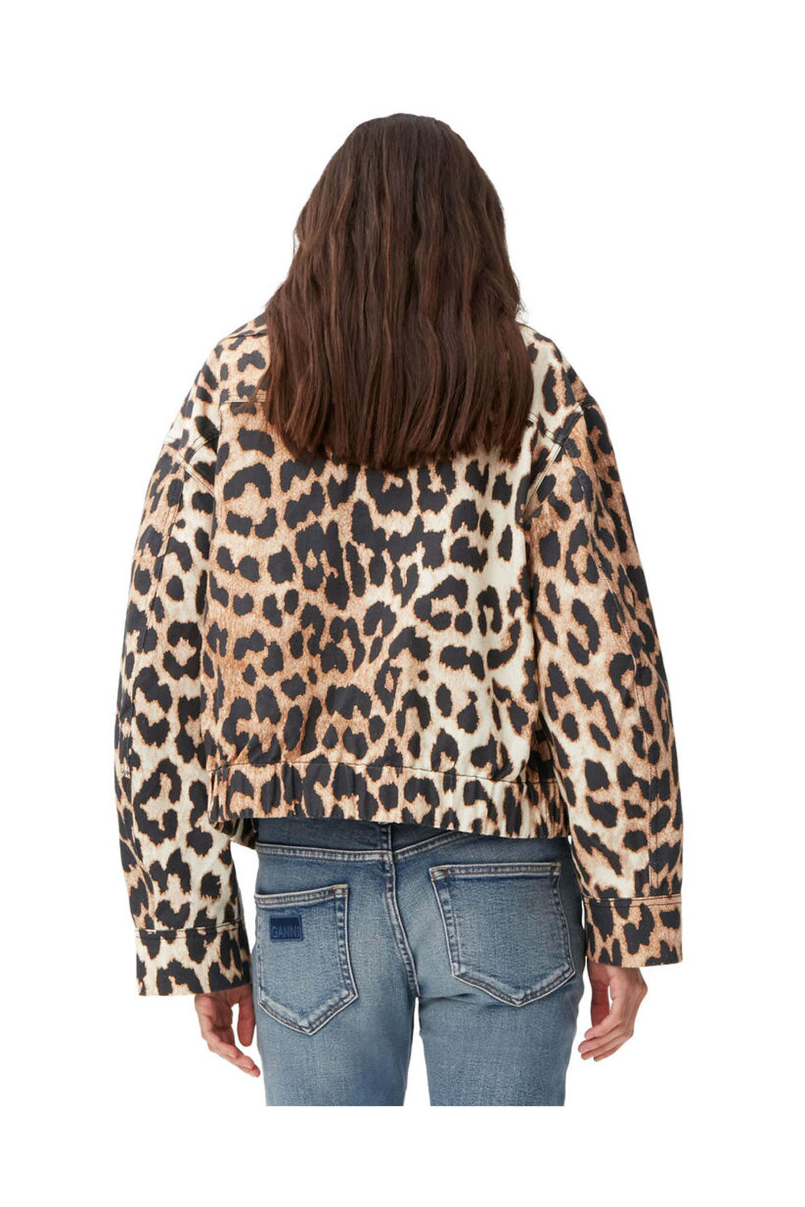 Ganni - Leopard Printed Canvas Jacket | Mitchell Stores