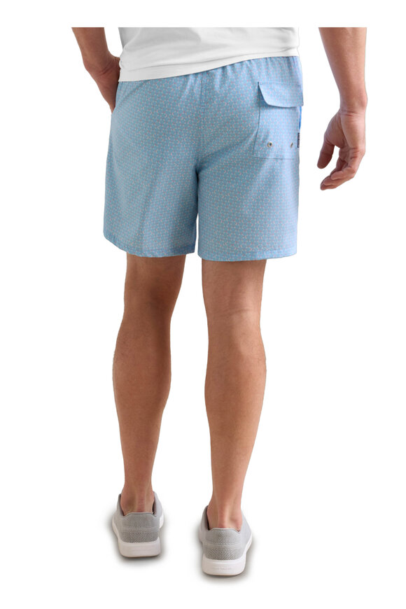 Peter Millar Wind In Your Sails Seaport Blue Swim Trunks - view 4