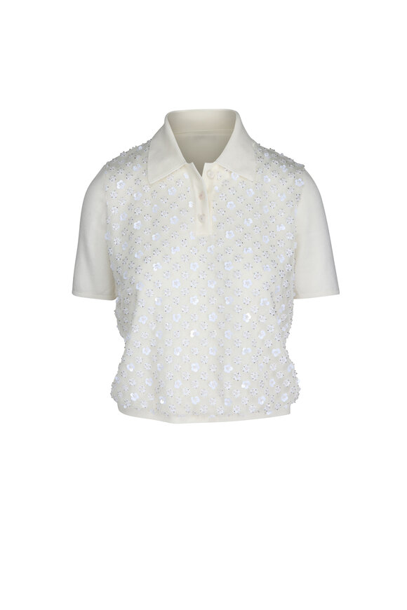 Tanya Taylor Camilla Embellished Knit Top