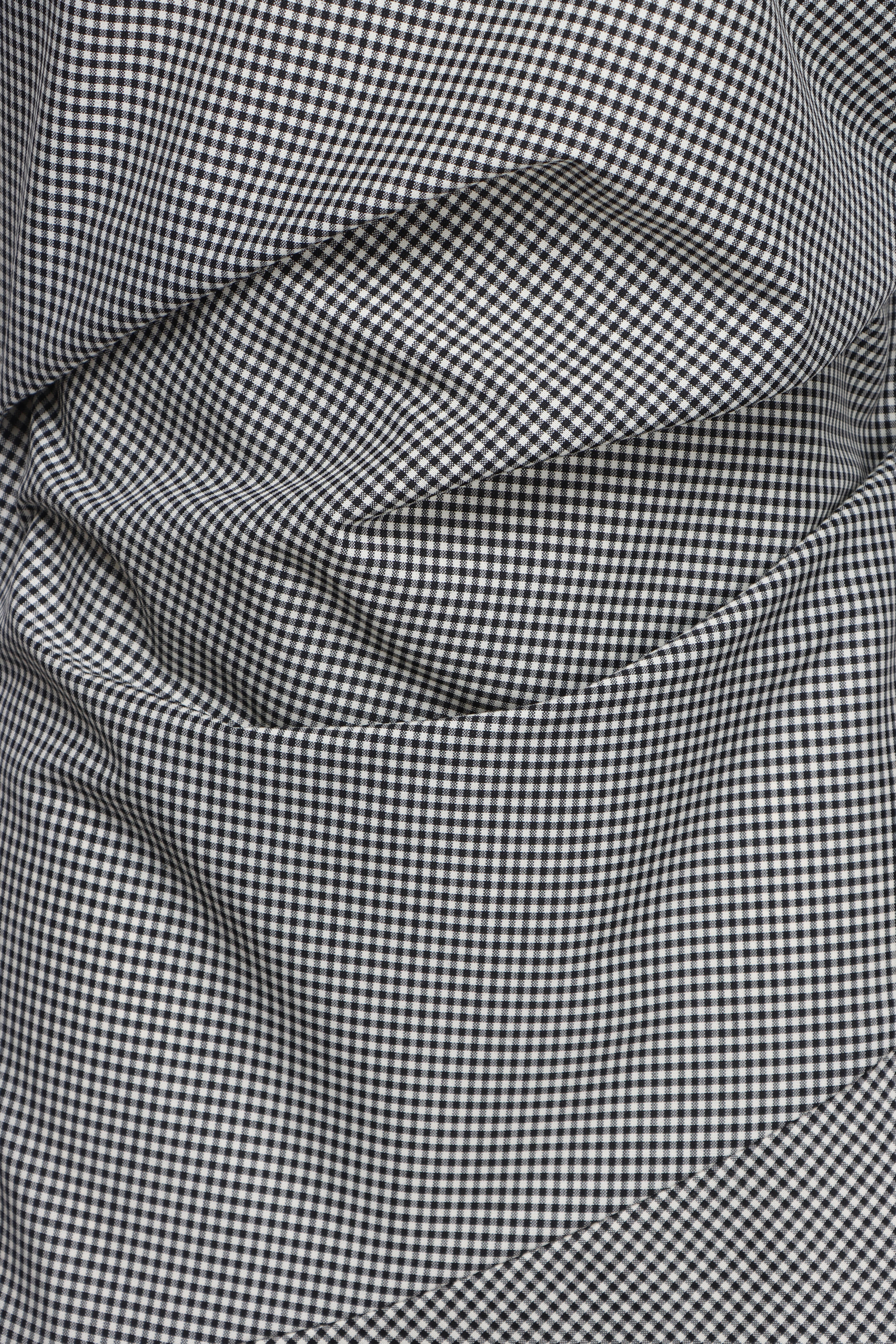 Rohe Frames - Cream & Black Mini Check Cowl Neck Midi Dress