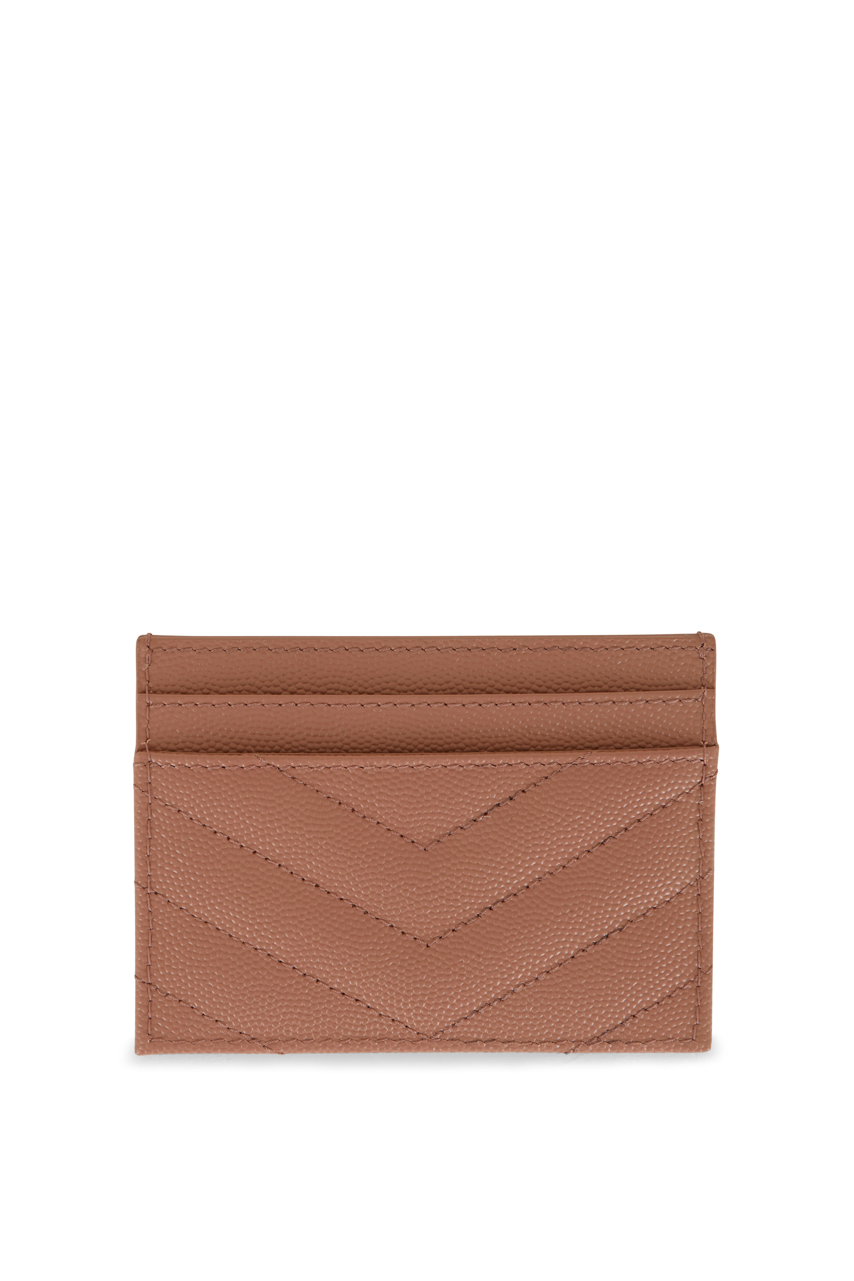 SAINT LAURENT MONOGRAMME QUILTED CARDHOLDER FOG GOLD PARLOUR X