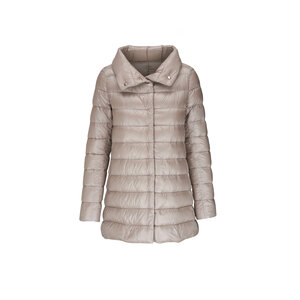 Herno - Classic Hi Lo Silver Puffer Jacket | Mitchell Stores