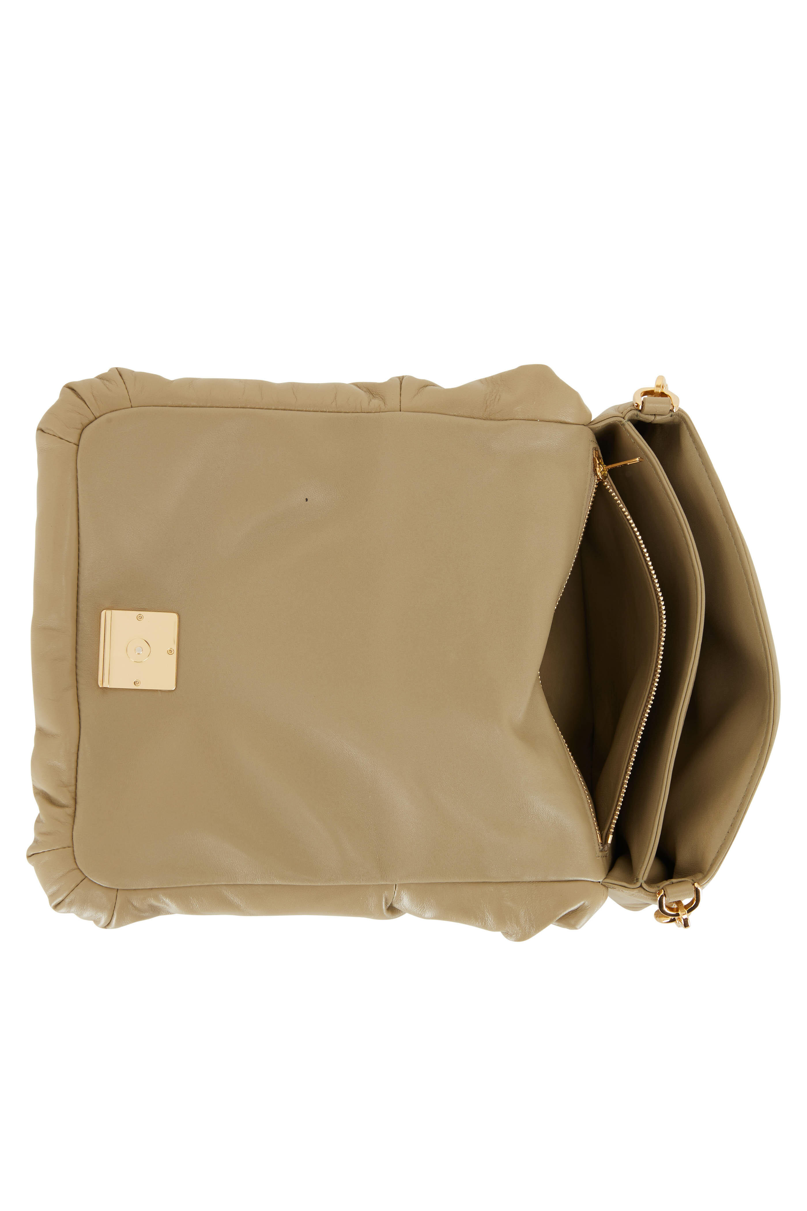Auth LOEWE Puffer Goya Bag Clay Green Shiny Nappa Lamb - Shoulder Bag