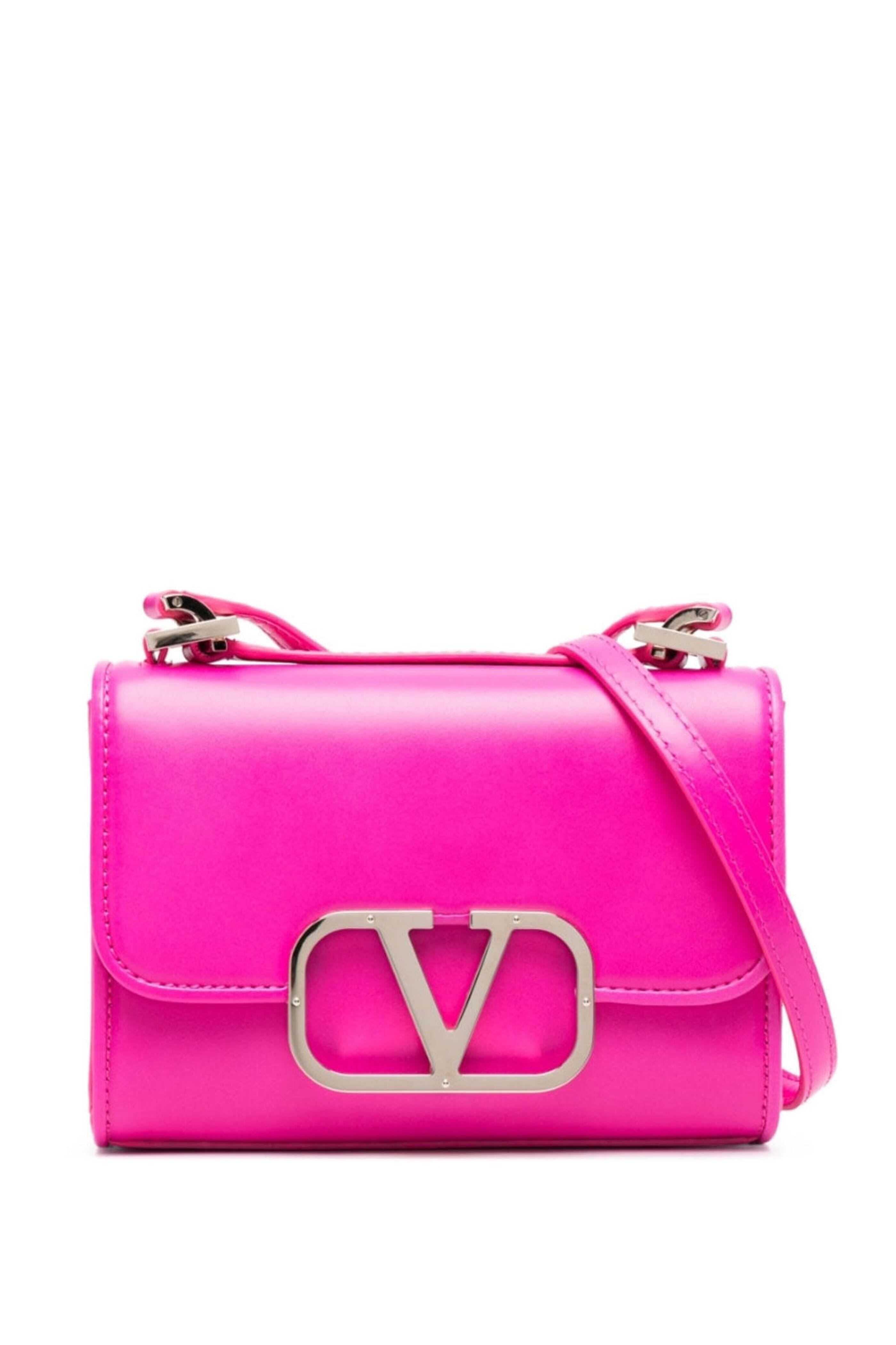 Valentino Garavani - Small VLogo Type Shoulder Bag in Pink