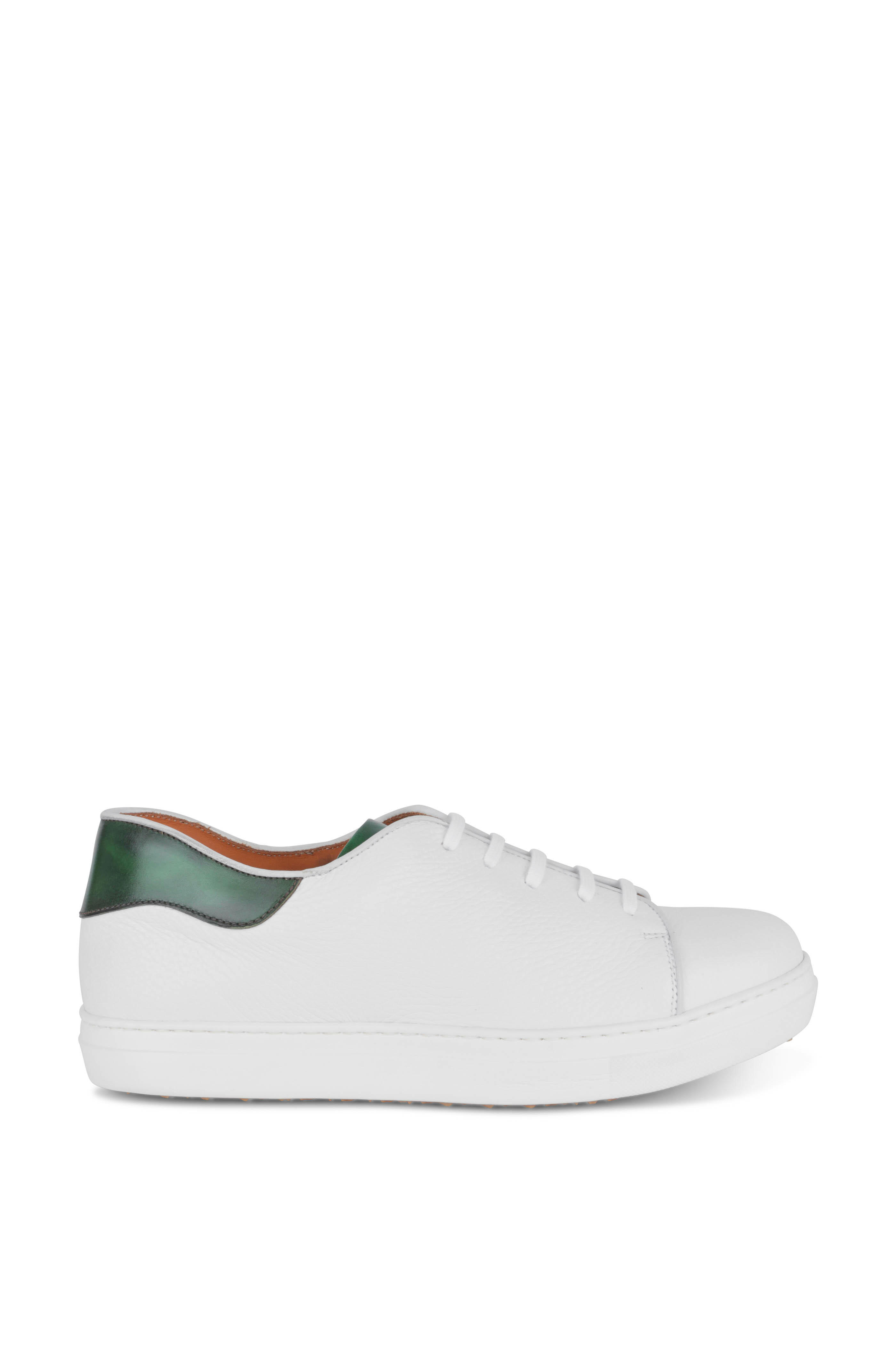 Bontoni - Furlissimo White & Green Leather Sneaker