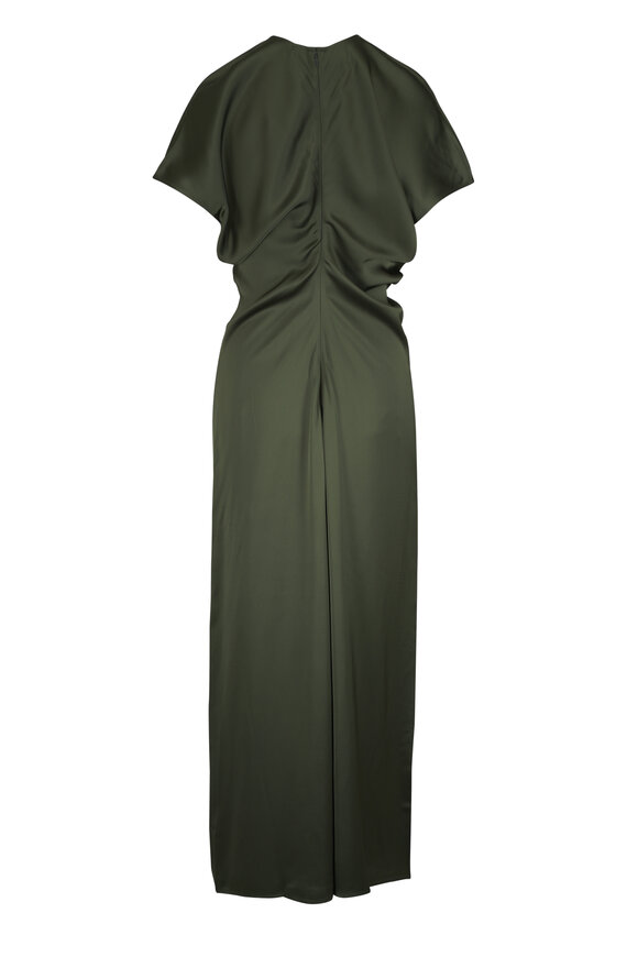 Totême Dark Green Slouch Waist Midi Dress - view 2