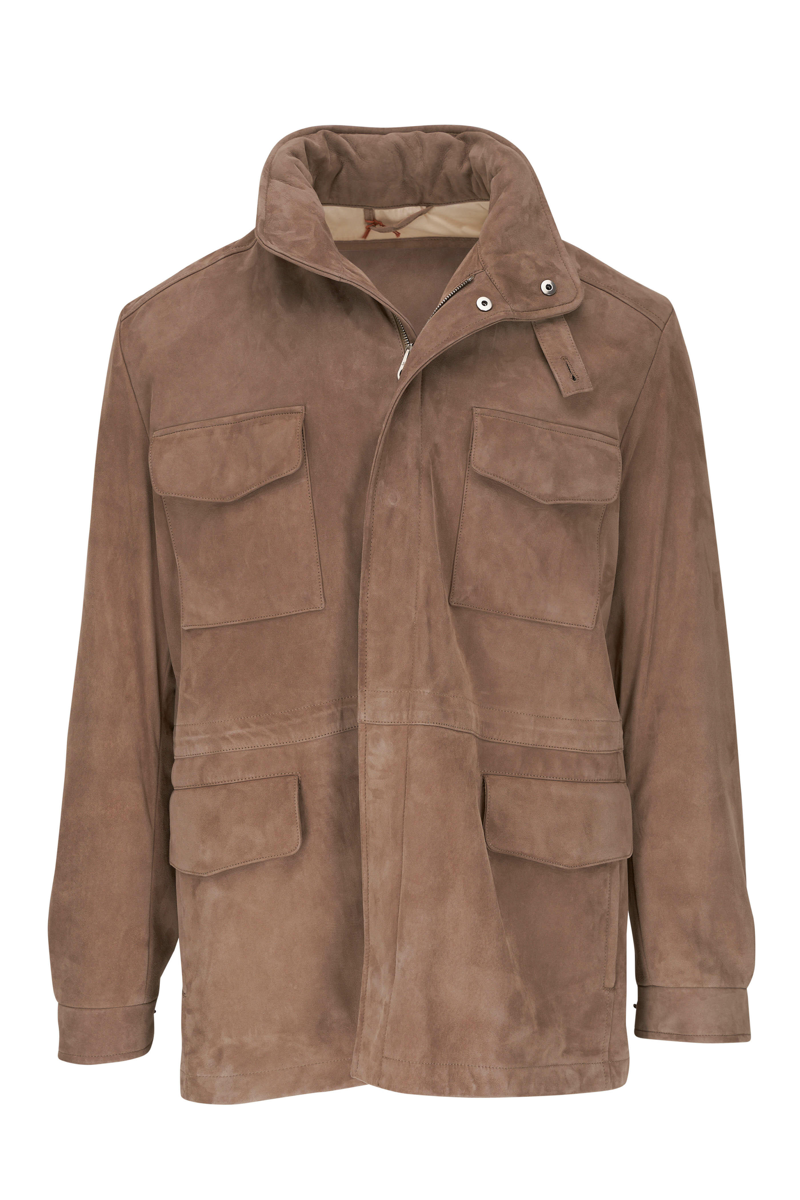 Loro Piana - Traveller Tan Suede Coat | Mitchell Stores