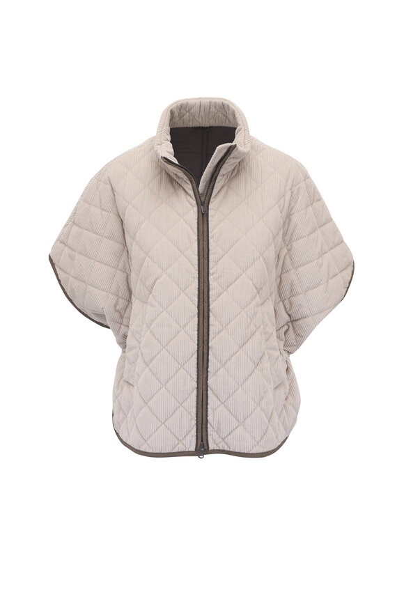 Herno - Taupe Cashmere & Silk A-Line Puffer Jacket