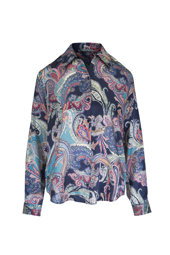 L'Agence Tyler Midnight Multi Besarabian Paisley Blouse - view 1