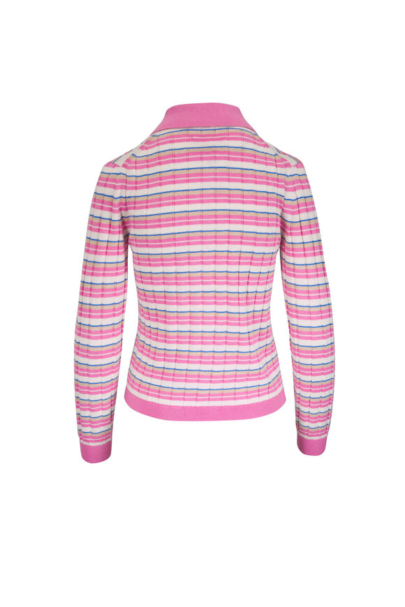 Guest in Residence Pink Silk & Linen Track Polo - view 2