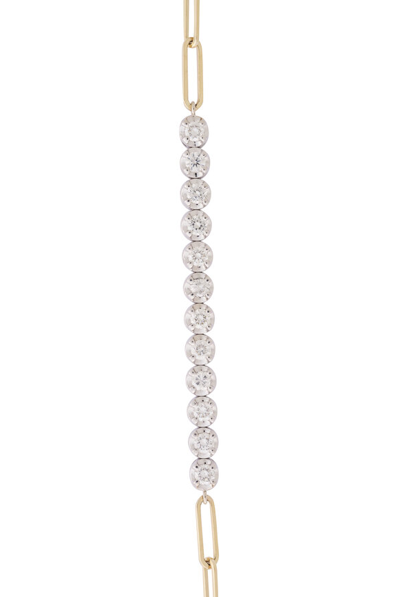 Lowy & Co Yellow Gold Diamond Clip Bracelet - view 2