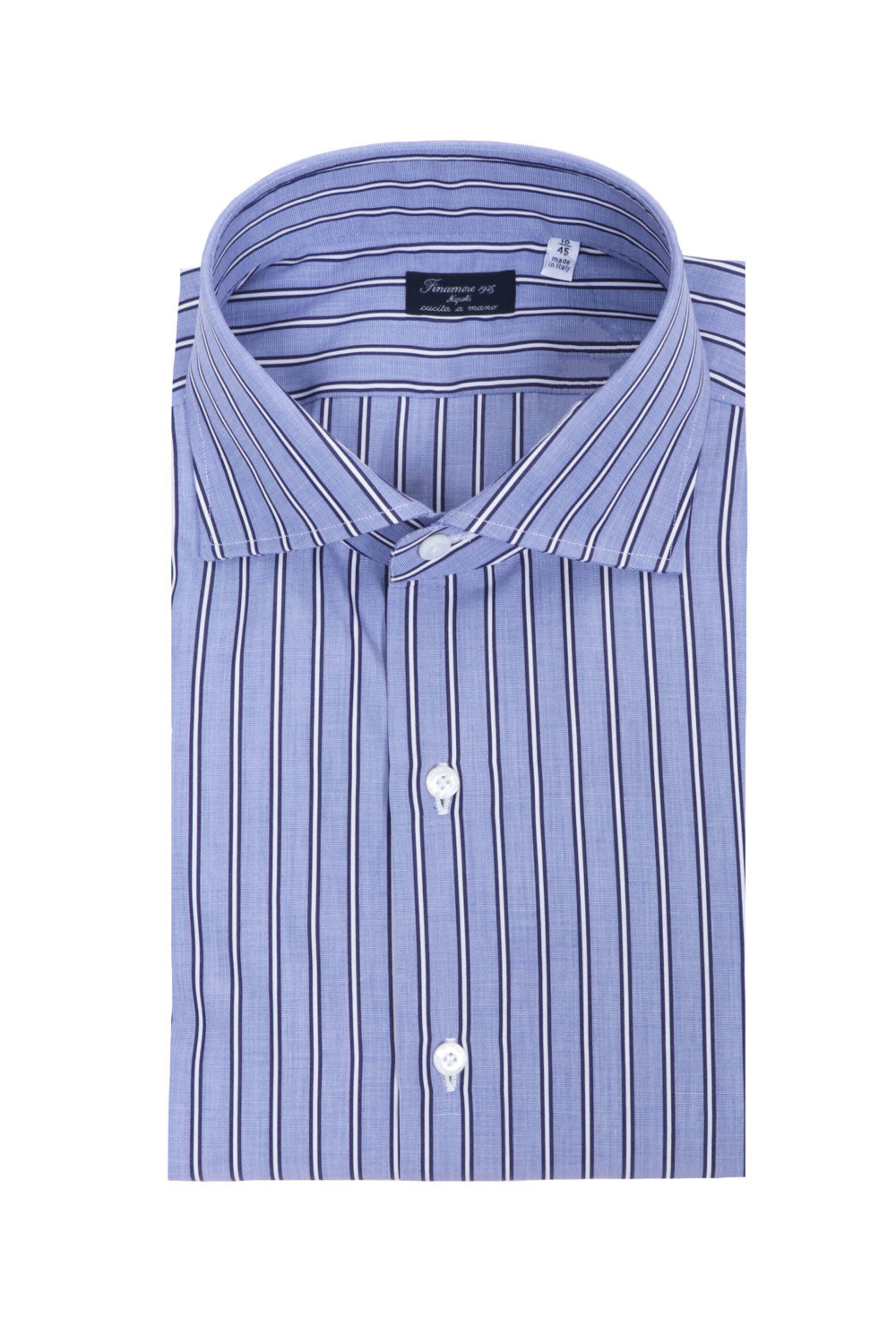 Finamore - Blue and Navy Stripe Dress Shirt