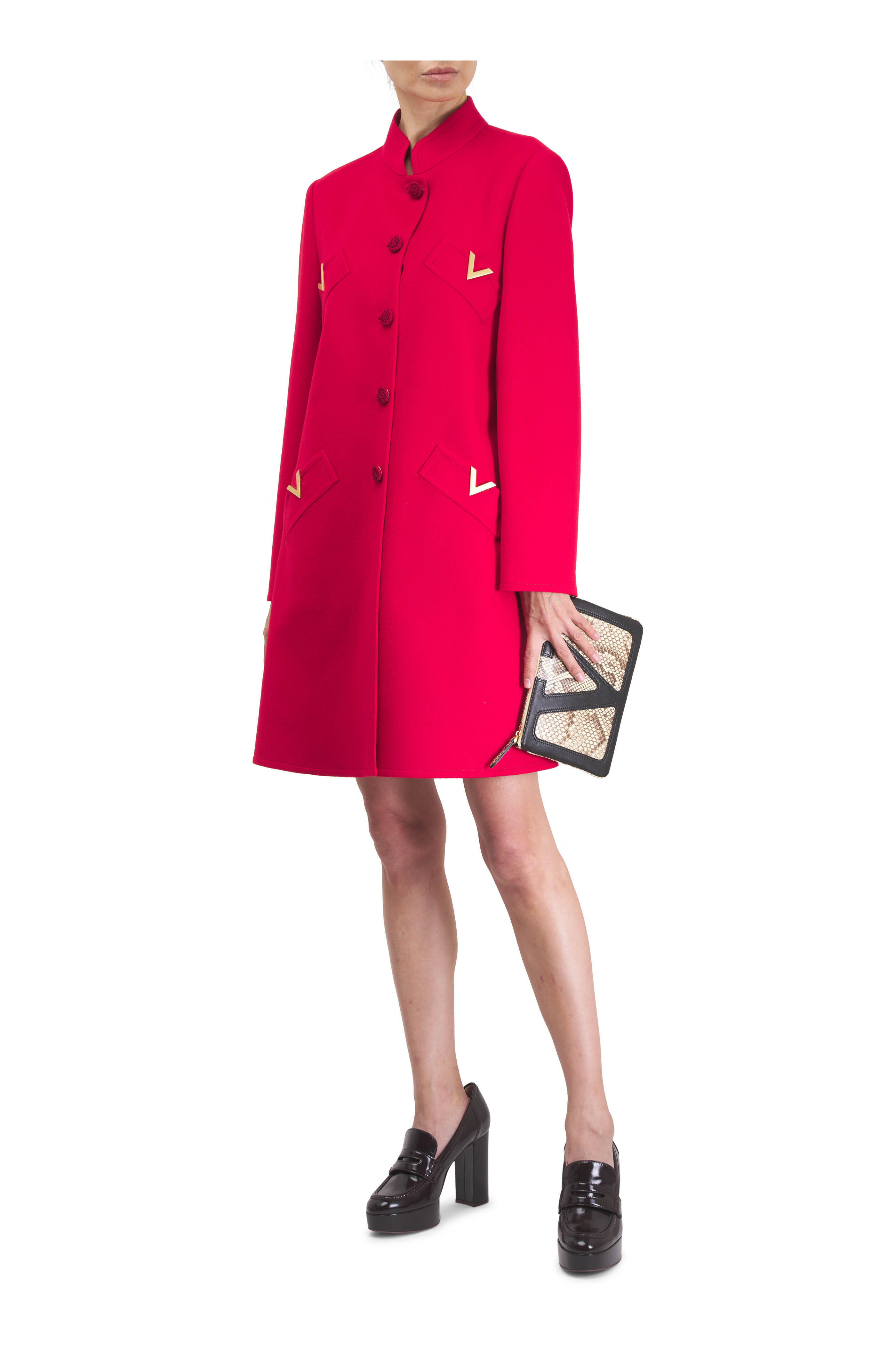 Valentino - Red Wool & Cashmere Coat