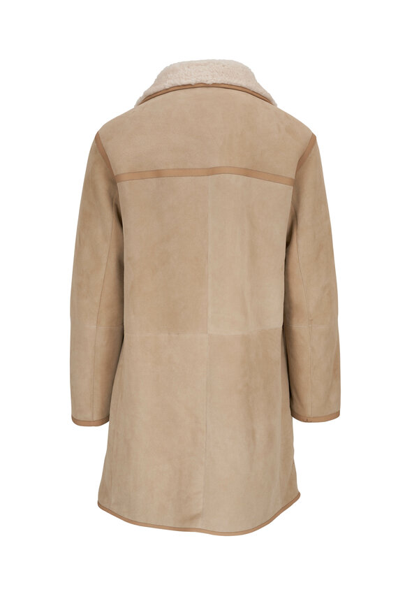 Loro Piana Beige Sedrun Shearling Coat - view 2
