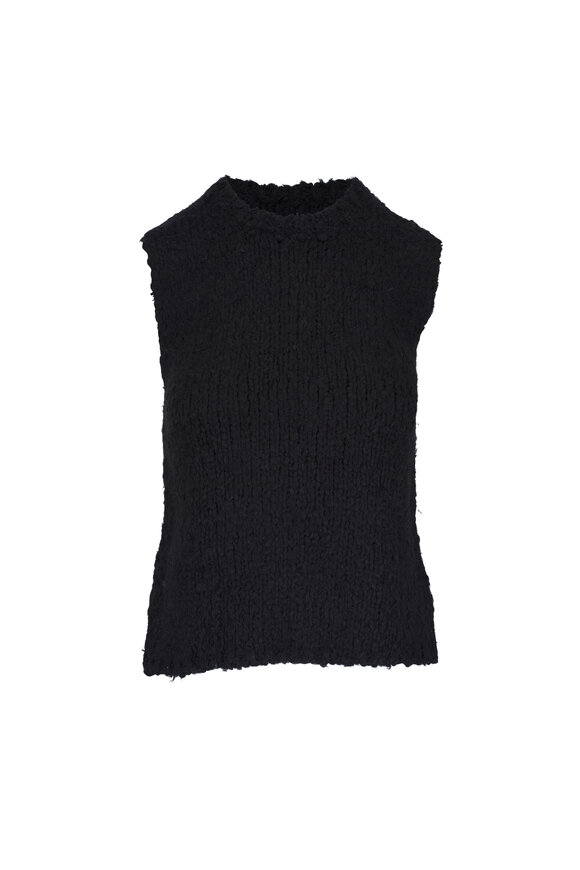 Adam Lippes Gwen Black Brushed Mulberry Silk Tank