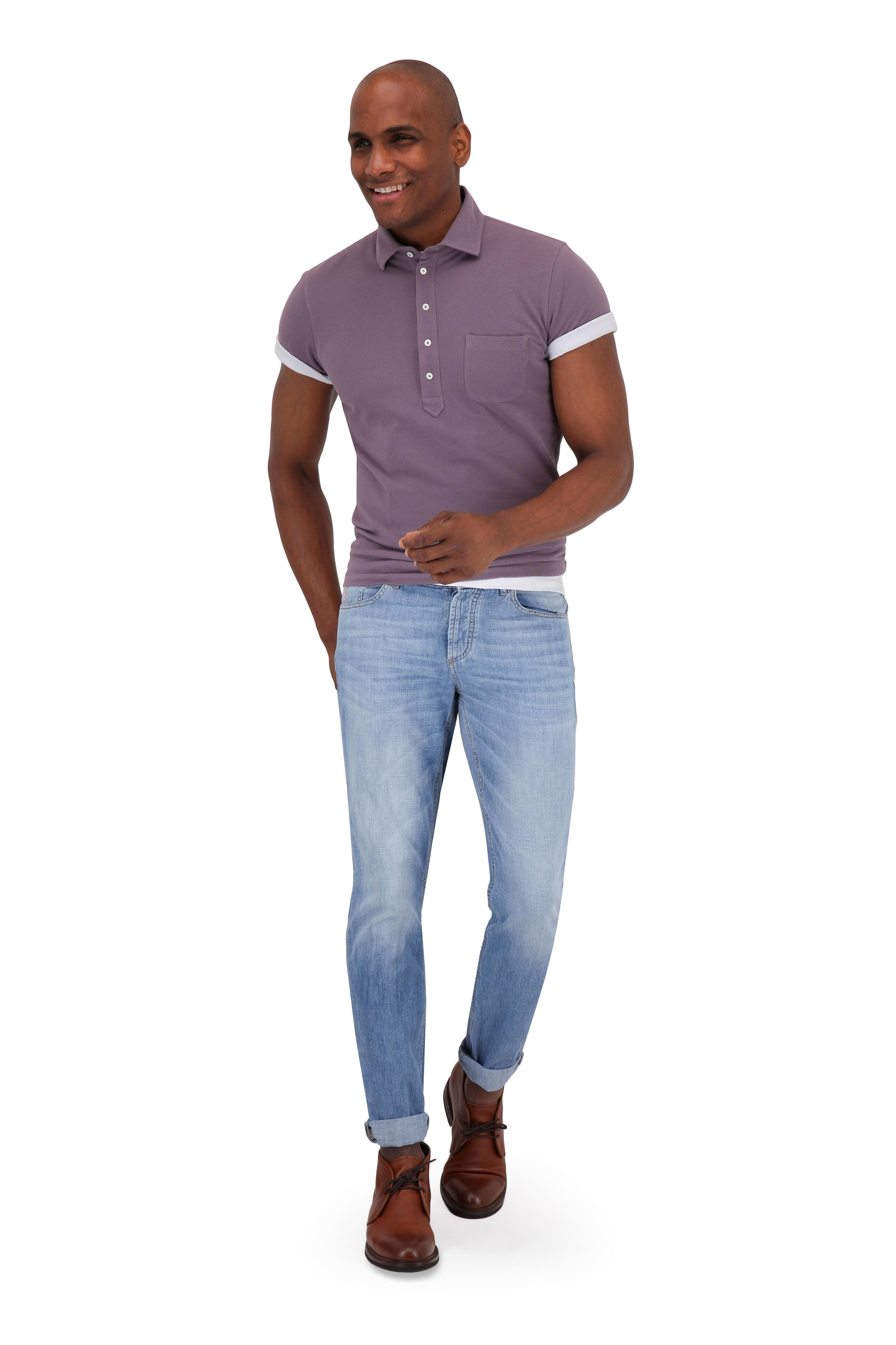 Brunello Cucinelli - Purple Piqué Slim Fit Polo | Mitchell Stores