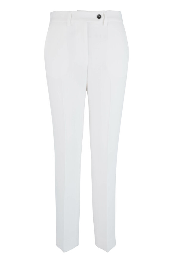 Kiton - Ivory Wool Crepe Pant 