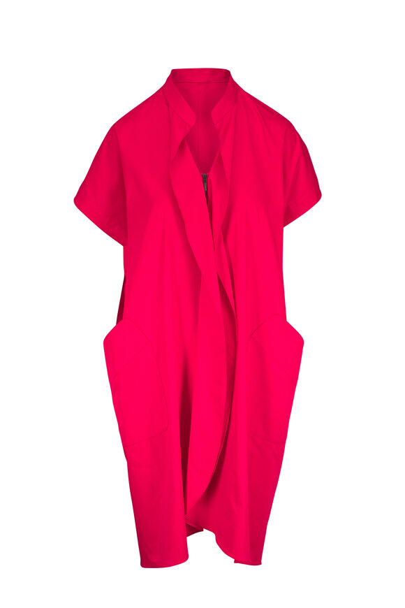 Zero + Maria Cornejo Fin Gaban Red Cotton Broadcloth Dress