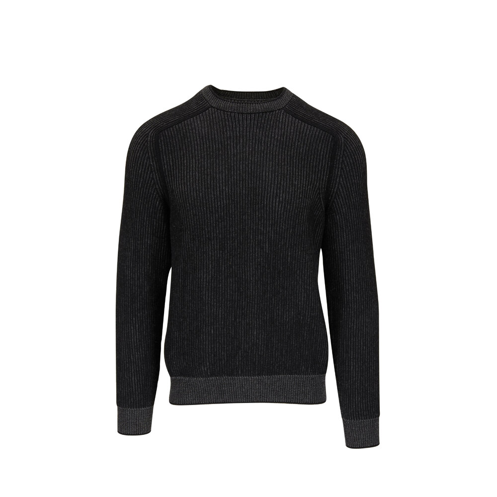 Sease - Dinghy Black Cashmere Ribbed Reversible Sweater