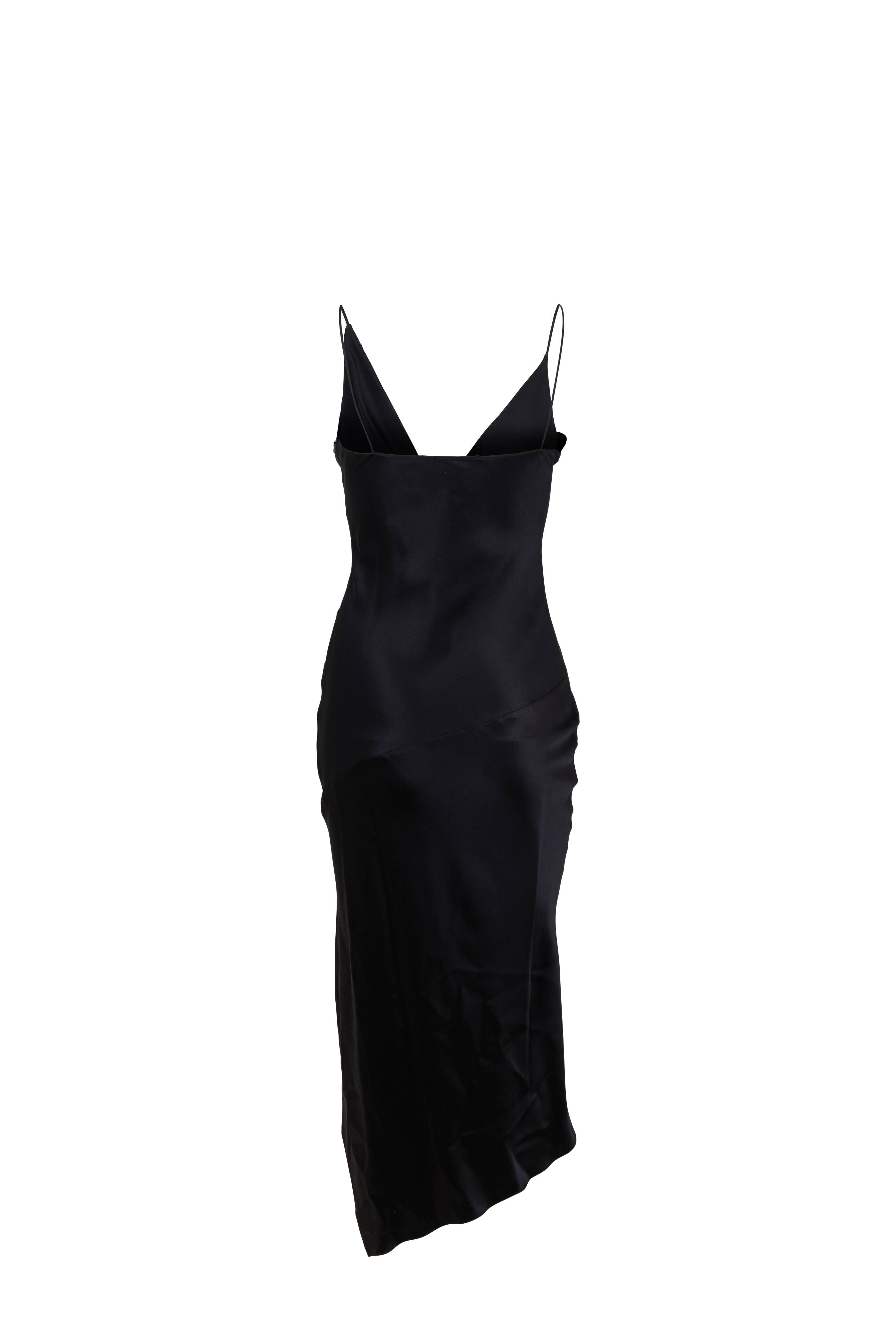 Cushnie - Hudson Black Silk Cowl Neck Sleeveless Dress