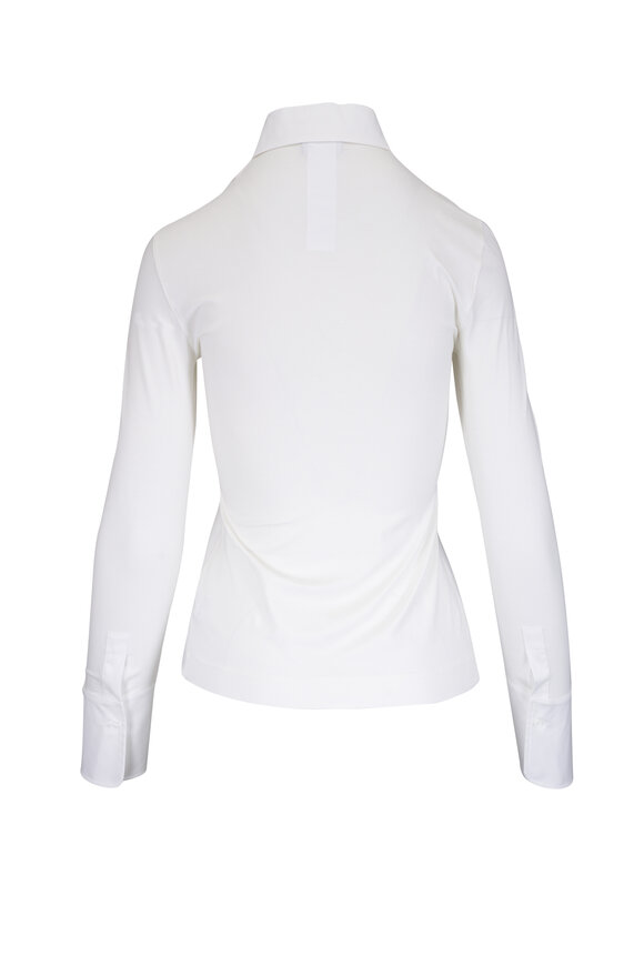 Akris Punto - White Mix Media Button Down Blouse