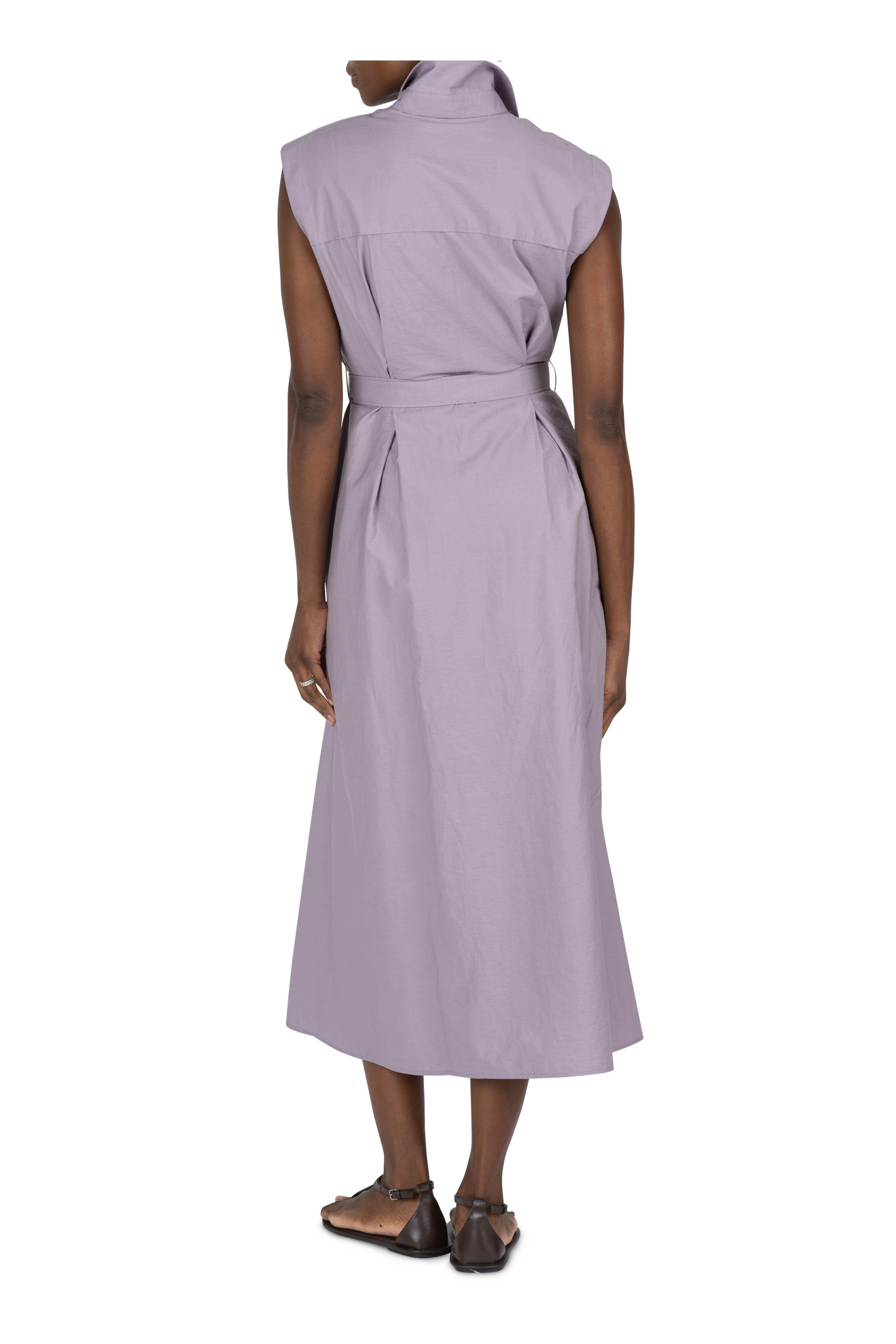 Brunello Cucinelli★素敵！Asymmetric Shirt Dress Brunello Cucinelli Asymmetric Wool-Silk Monilli Shirt Dress
